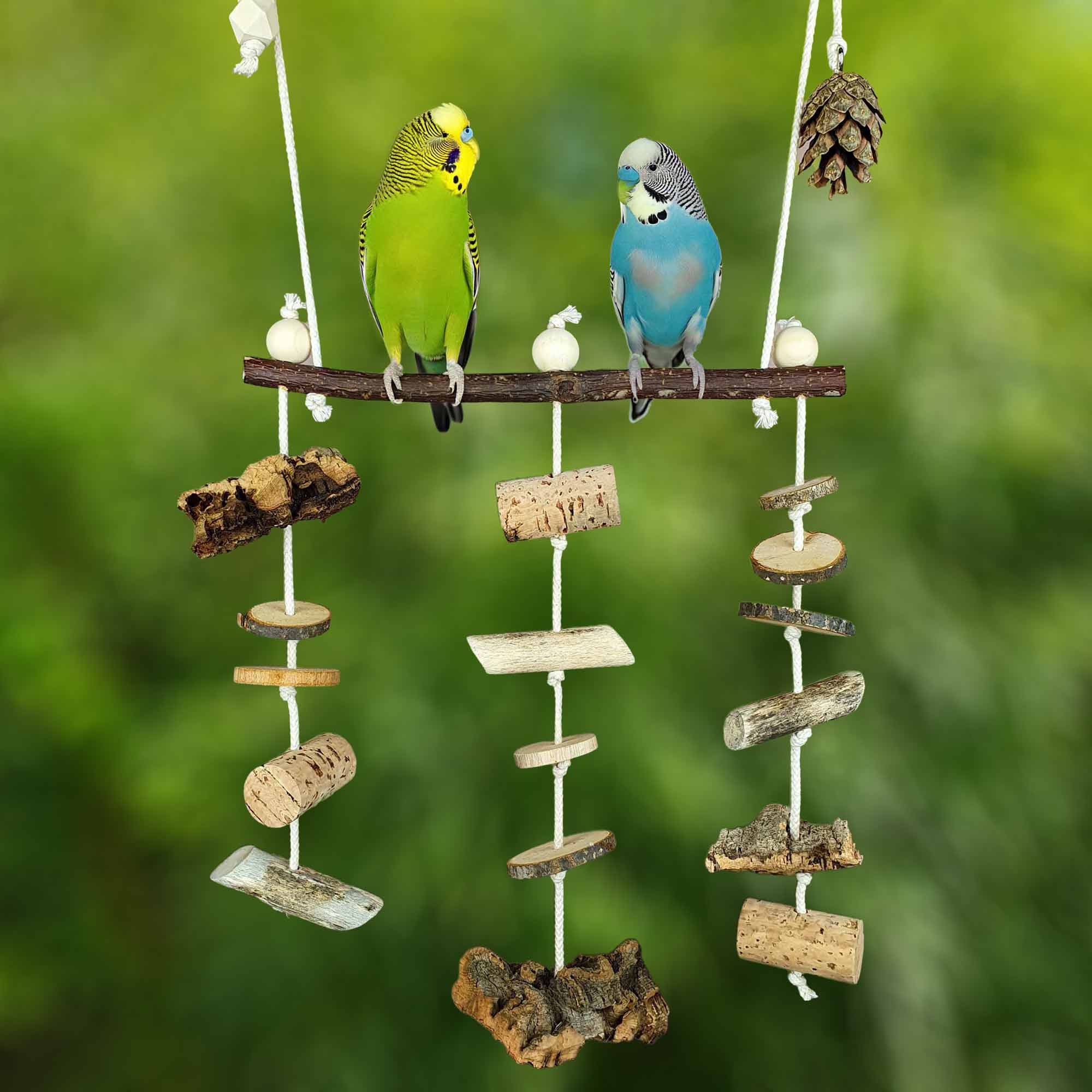 Vogel Knabber-Spielzeug aus Natur-Holz