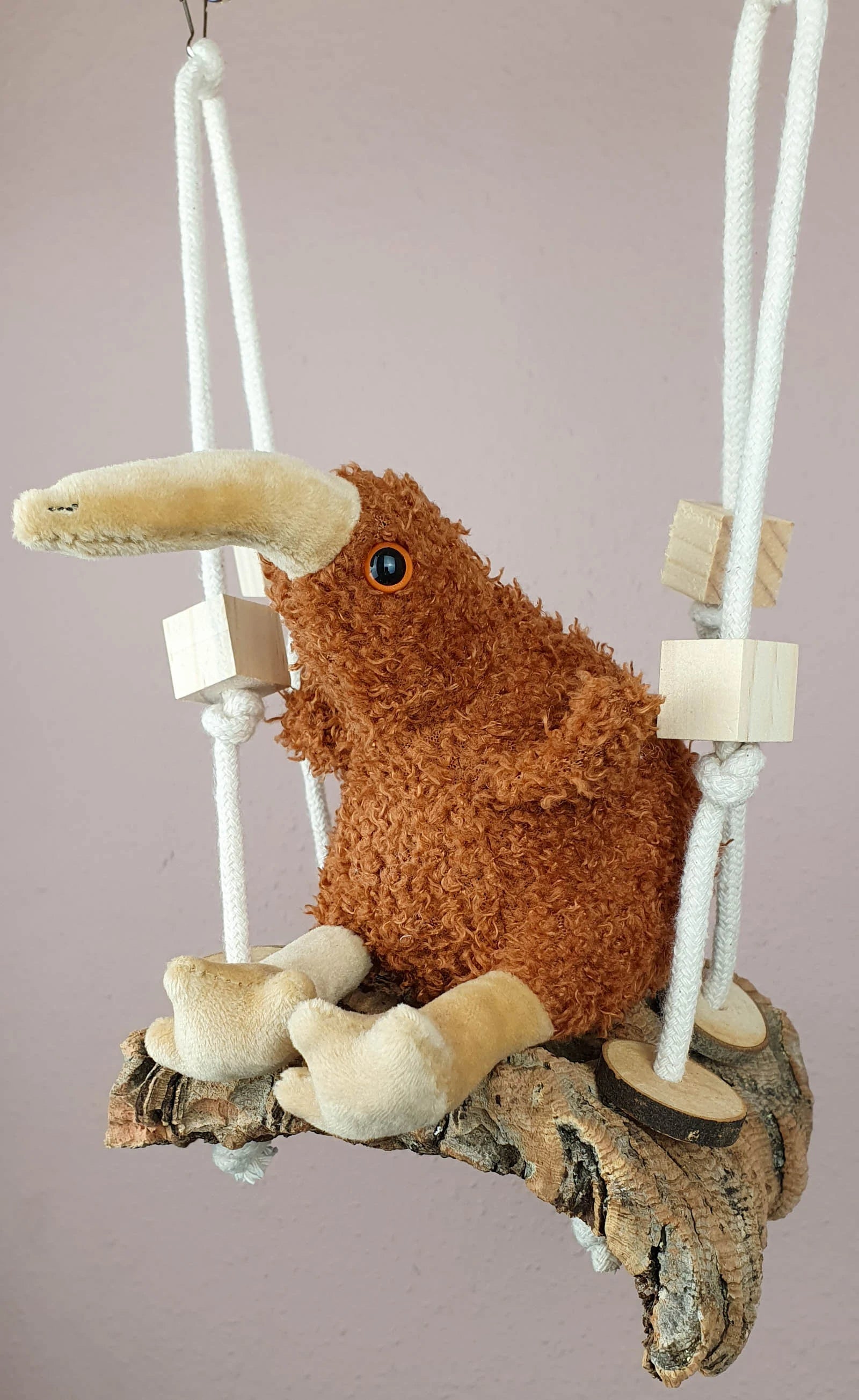 Vogel-Schaukel Natur-Kork Sitz-Brett & unbehandeltes Knabber-Spielzeug  / Schredder-Spaß Käfig-Zubehör Voliere Freiflug Wellensittiche Nager