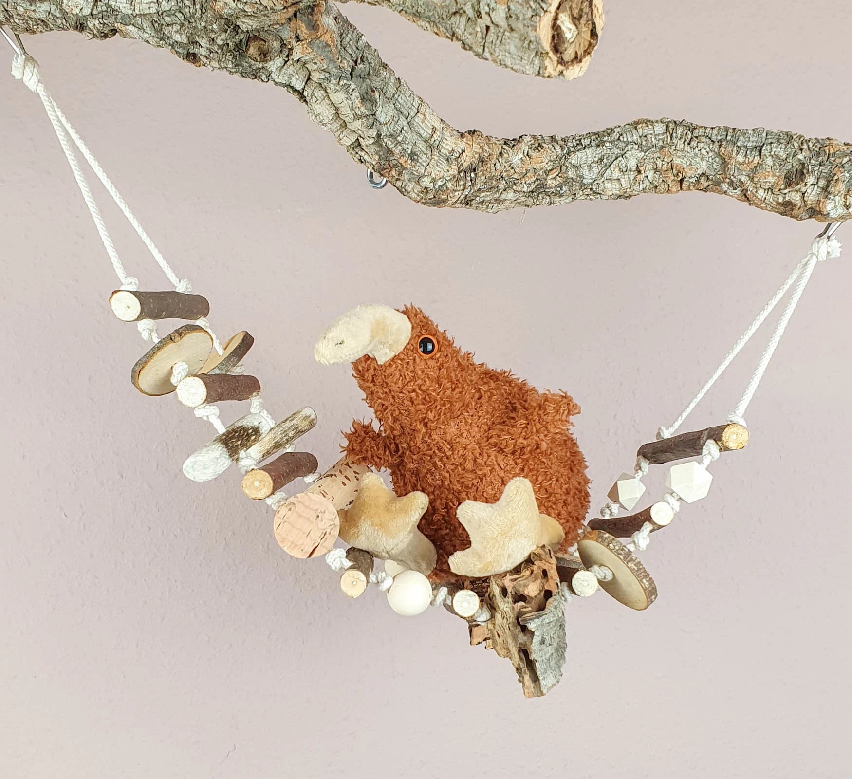 spielzeug natur Vogel-Leiter / Hänge-Brücke & Natur-Holz Spielzeug zum Knabbern – voldowood